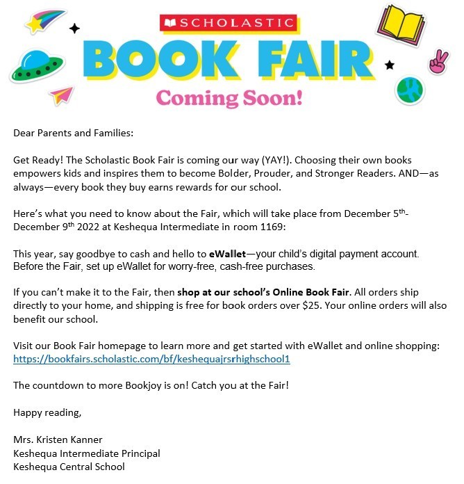 Book Fair letter